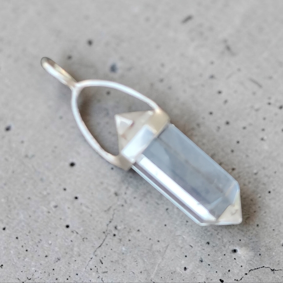 925 Sterling Silver Jewelry - Sterling Silver Quartz Pendant